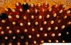 Bottles of sauternes stacked high Art Print